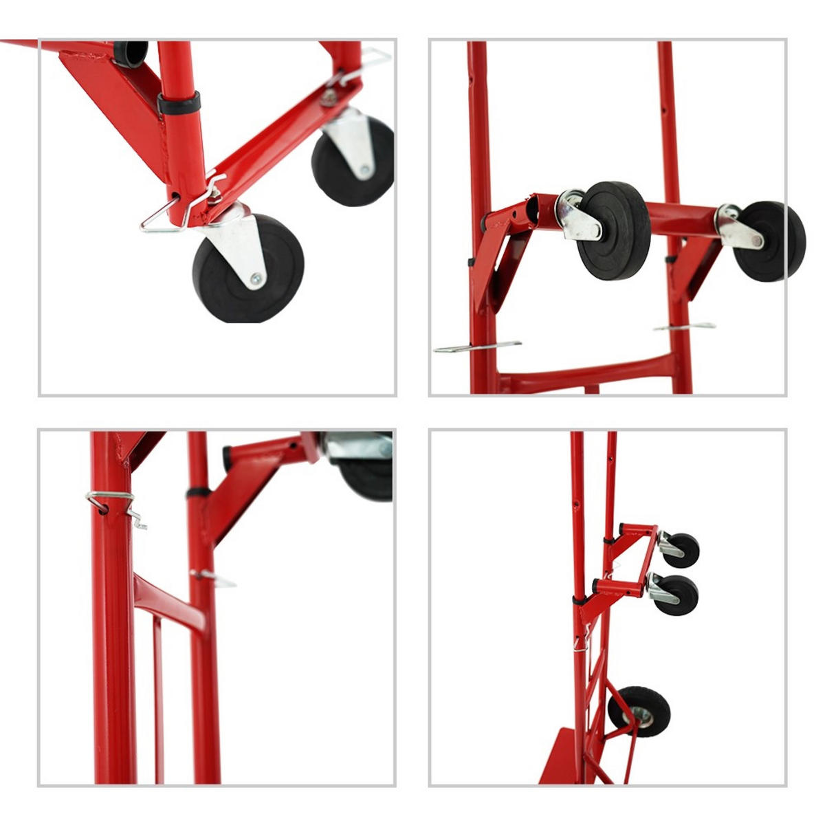 STAHLROHR-SACKKARRE mit Standardschaufel und Gummibereifung HxBxT 133x55x46cm Traglast 200kg Rot - Rot, Kunststoff (46/55/135cm) - PROREGAL