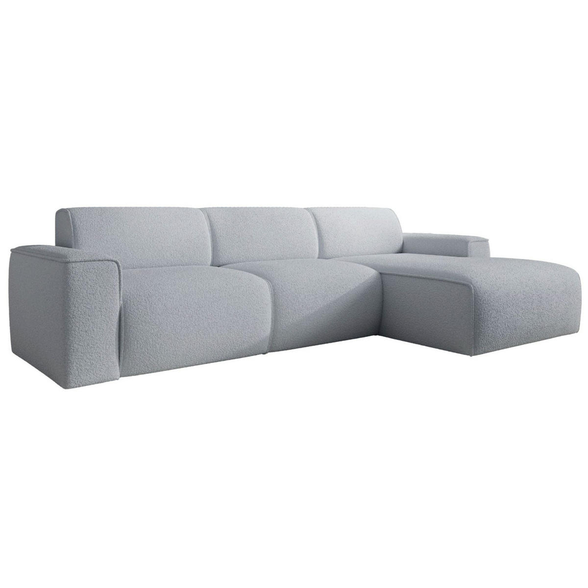 ECKSOFA Bouvi Hellgrau rechts - Hellgrau/Schwarz, Kunststoff/Textil (165/310cm) - Selsey