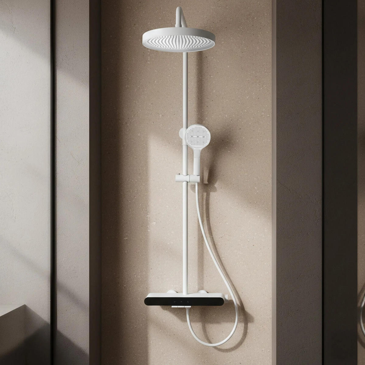 DUSCHGARNITUR Rea Farel White - Weiß, Metall (15.5/128/40cm) - REA