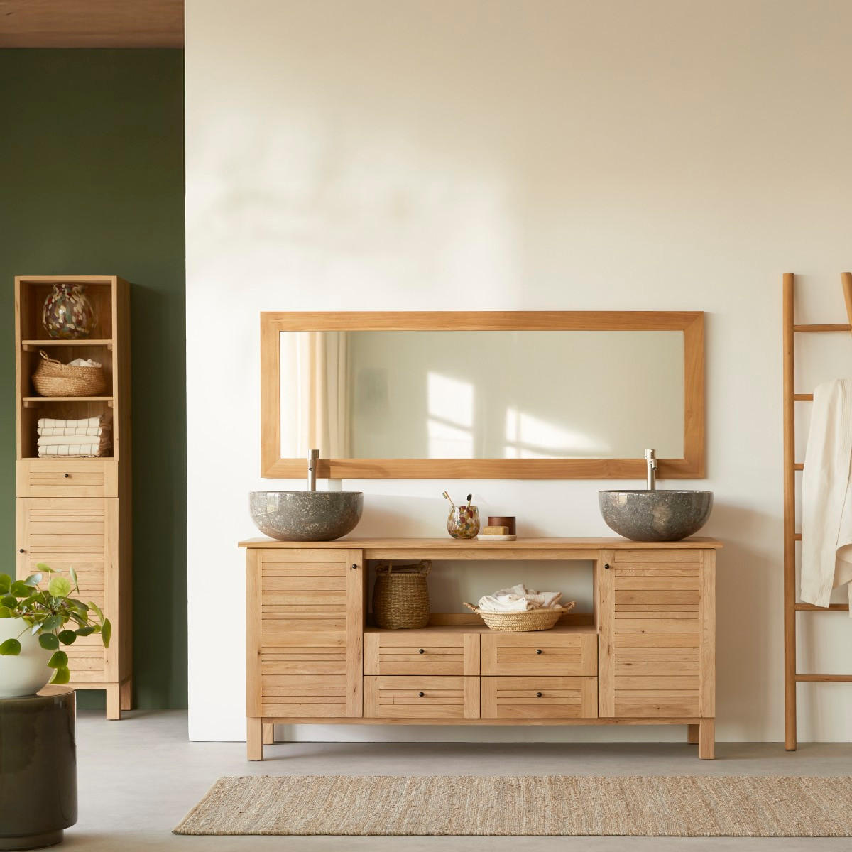 WASCHTISCHUNTERSCHRANK Soho Natur aus Eiche - Naturfarben, Holz (165/75/43cm) - Tikamoon
