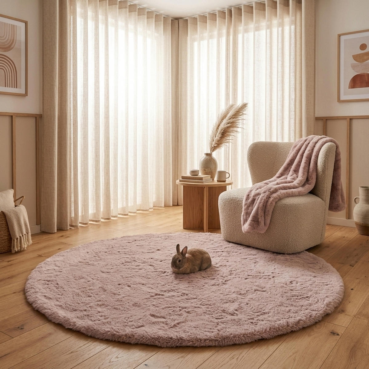 FELLTEPPICH CLOUD SUPER SOFT 120/120 cm Pink - Pink, Textil (120/120cm) - Consilio Concept