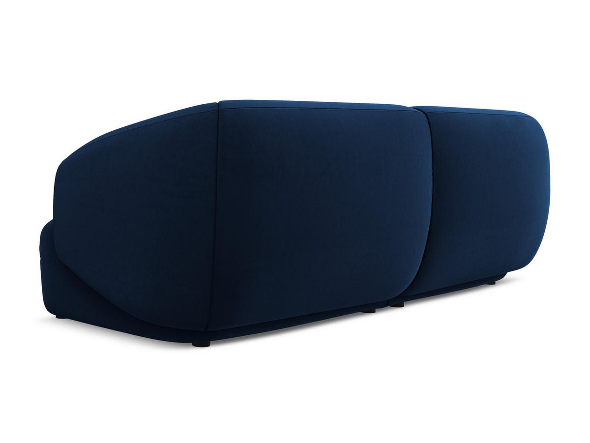 4-SITZER-SOFA Samt Stoff Blau - Blau/Schwarz, Kunststoff/Textil (232/81/98cm) - Makamii