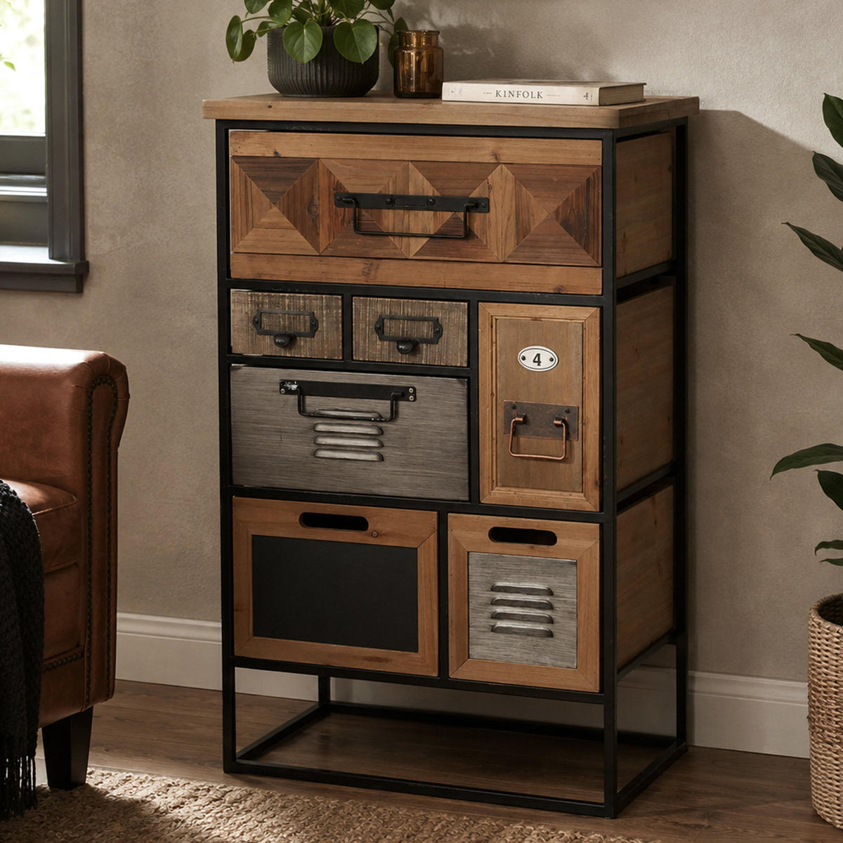 APOTHEKERKOMMODE Multicolor - Multicolor, Holz (53/84/31cm) - MCW