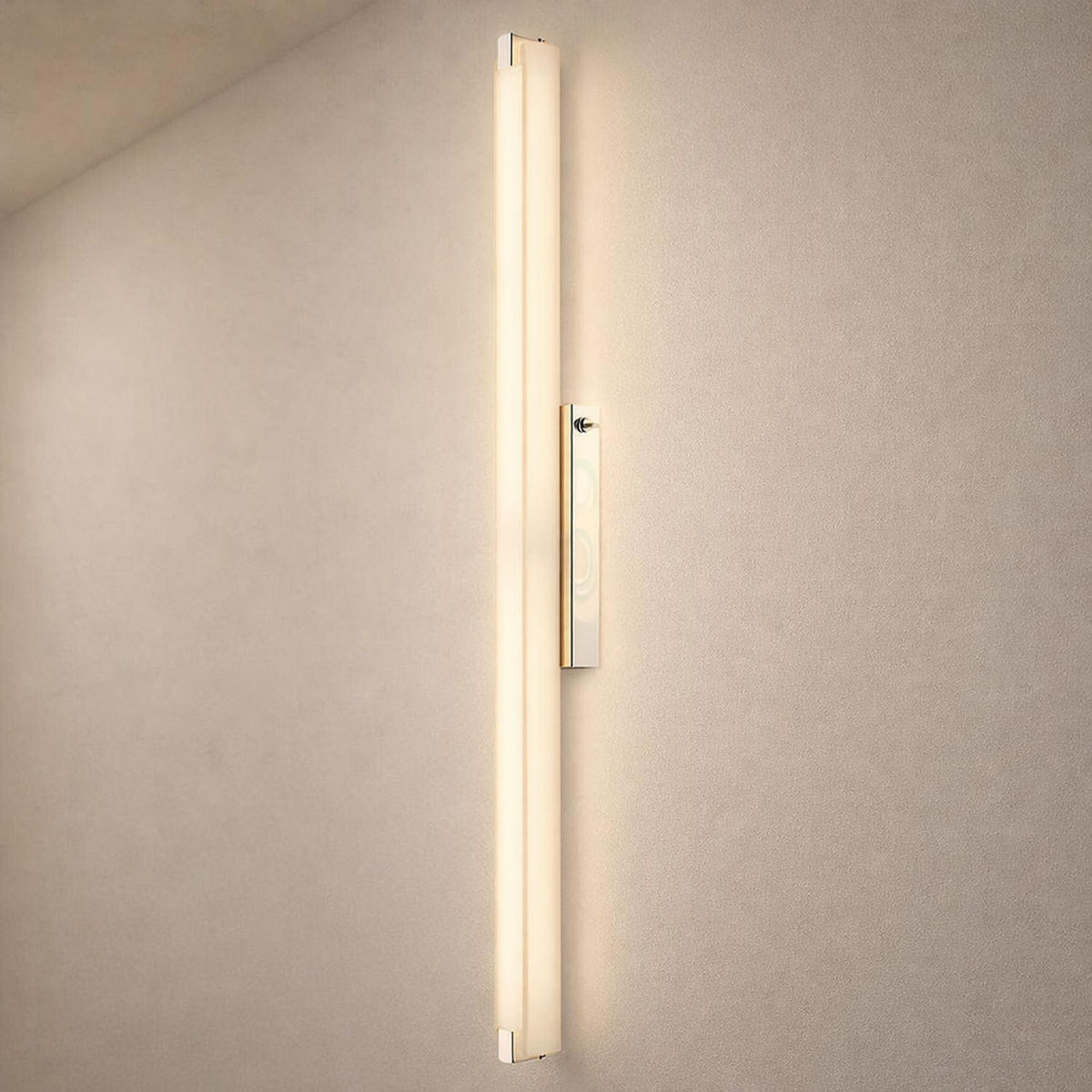 LED WANDLEUCHTE Chrom Glas Silber - Silberfarben, Glas (6/9.4/79cm) - Globo Lighting