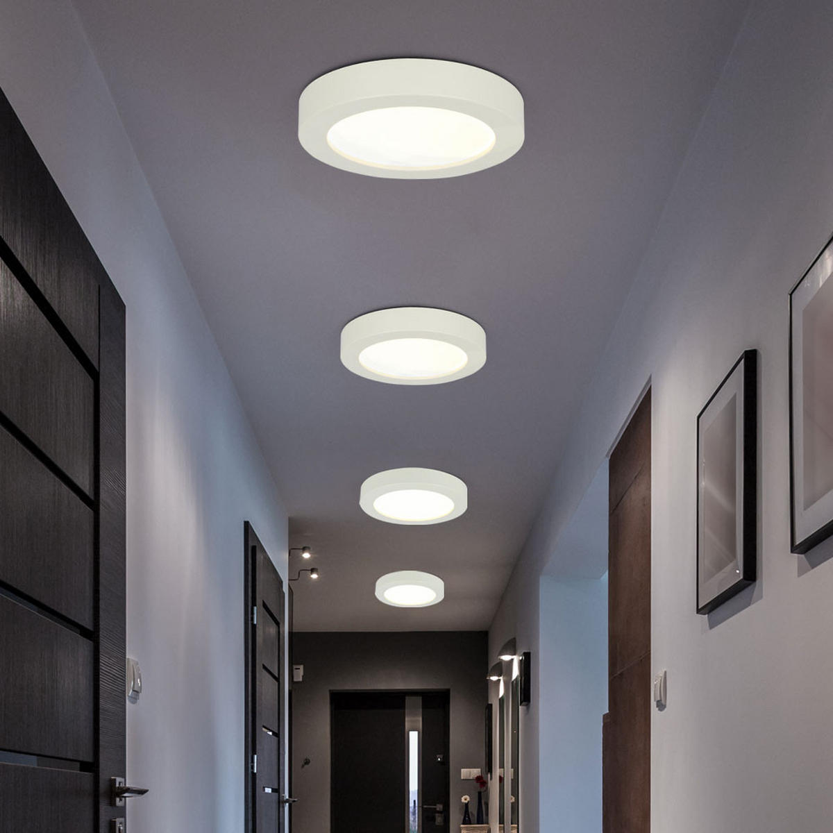 LED PANEL PAULA Weiß Kunststoff - Weiß, Kunststoff (22.6/22.6/3.5cm)