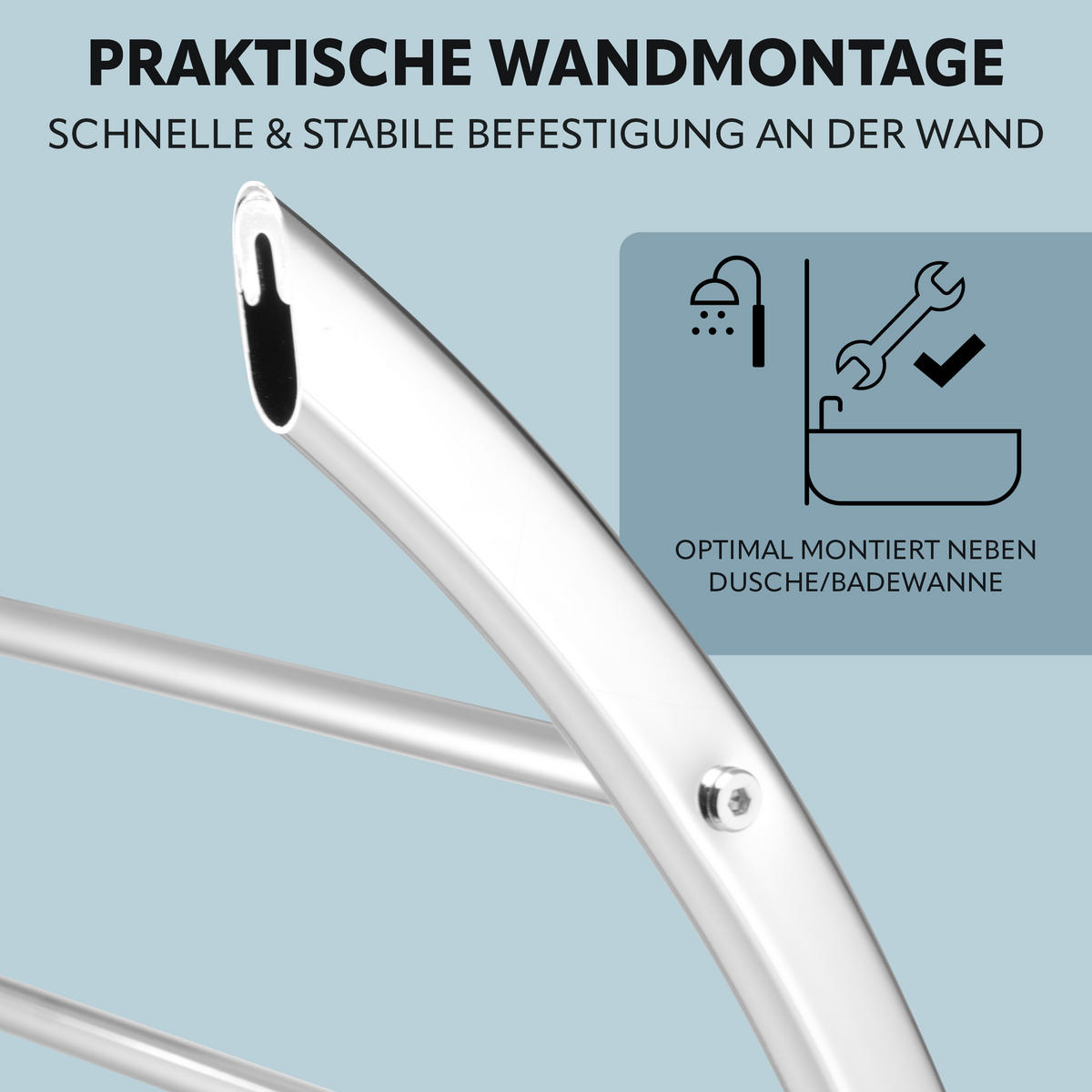 HANDTUCHHALTER, silber - Chromfarben, Metall (56/69/15cm) - bremermann