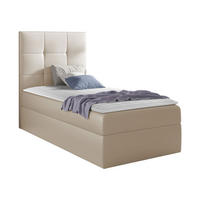 BOXBETT Mini 2, Seite zum Öffnen des Bettkastens: Links - Creme, Holz (80/200cm) - MIRJAN24