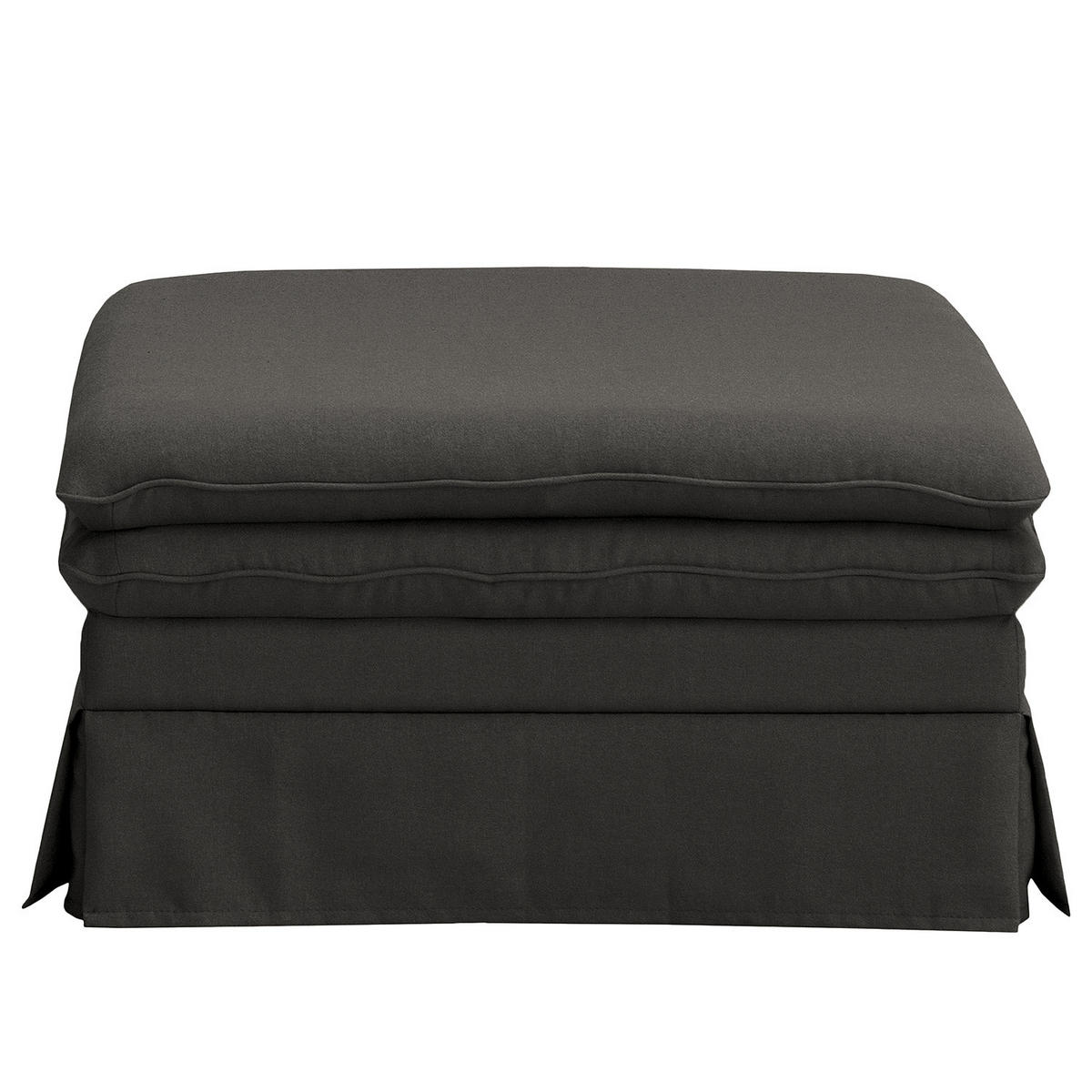 POLSTERHOCKER mit Husse - Webstoff - Anthrazit/Schwarz, Kunststoff/Textil (105/45/90cm) - home24