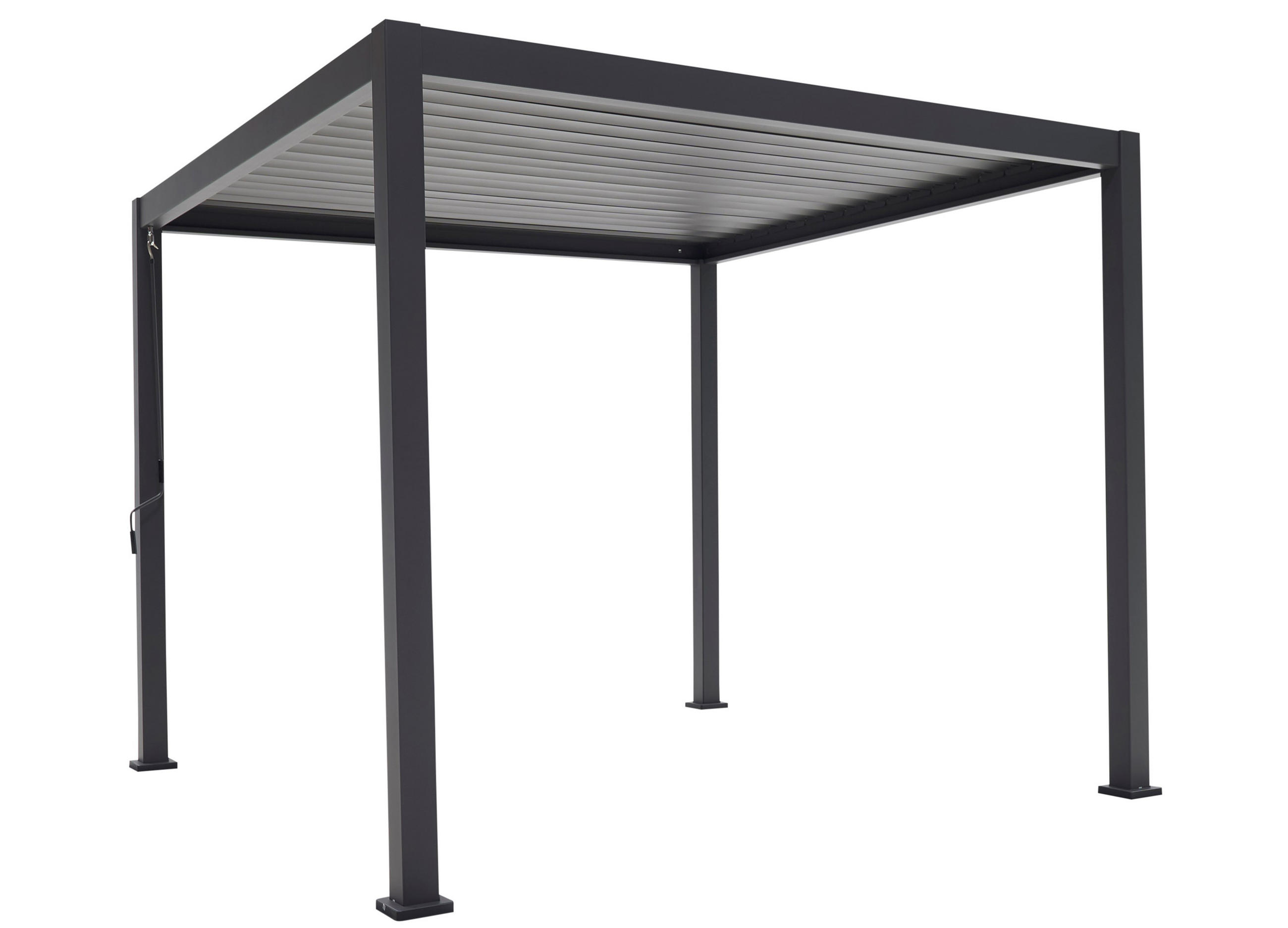 LAMELLENDACH-PERGOLA Mirador Basic 3x3 m Anthrazit Aluminium - Grau, Kunststoff (300/240/300cm) - Green Spirit