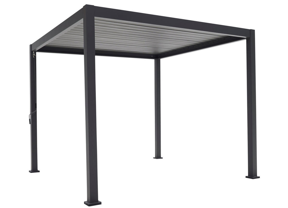 LAMELLENDACH-PERGOLA Mirador Basic 3x3 m Anthrazit Aluminium - Grau, Kunststoff (300/240/300cm) - Green Spirit