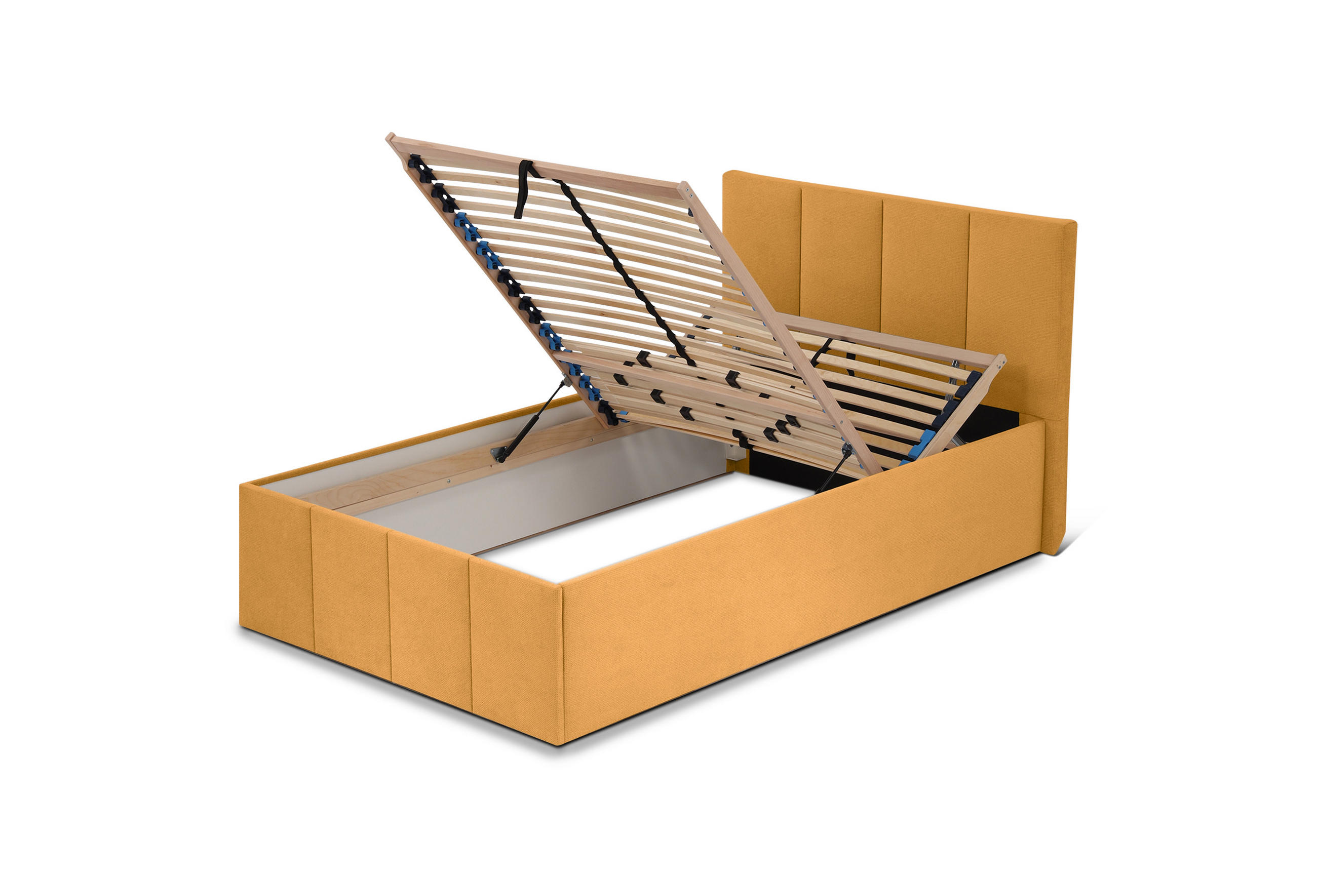 POLSTERBETT Dalas Gold 140 x 200 x 40 cm Bettkasten Mit hochwertiger Matratze H2 (bis 100 kg) und Lattenrost - Goldfarben, Holz (140/200cm) - Halmon Schlafkomfort Betten 