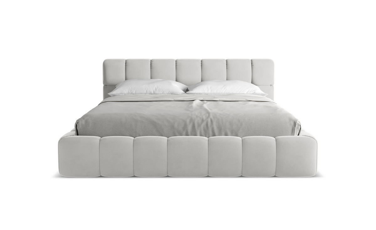 POLSTERBETT mit Bettkasten und Lattenrost 200x228 Grau - Silberfarben/Schwarz, Kunststoff/Textil (180/200cm) - Makamii