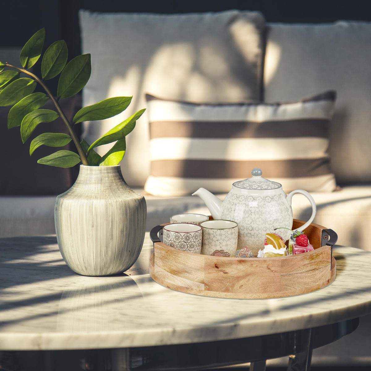 TABLETT - Hellbraun, Holz/Metall (7.5cm) - Relaxdays