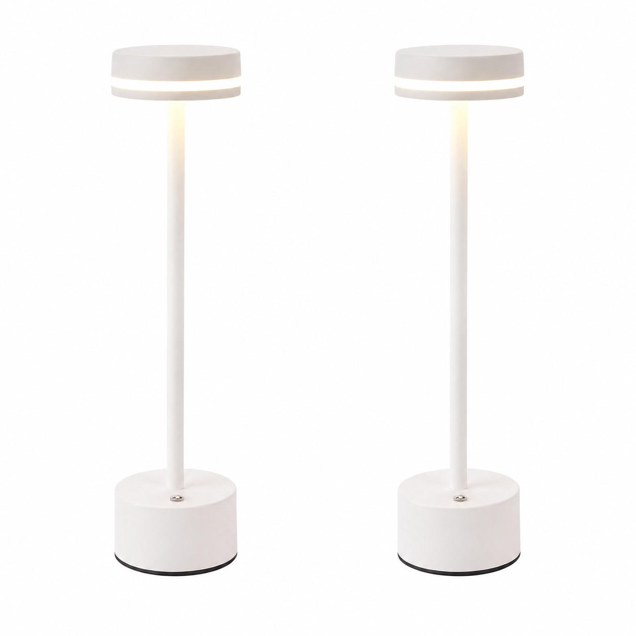 TISCHLEUCHTE Brenning 8/8/31.5 cm（2er-set） - Weiß, Kunststoff/Metall (8/8/31.5cm) - ZMH