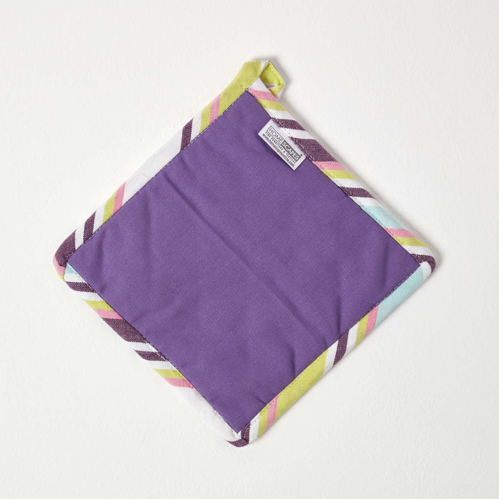 TOPFLAPPEN Osaka 20/20 cm, Baumwolle wattiert - Lila, Textil (20/20cm) - Homescapes