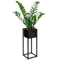 BLUMENSTÄNDER Schwarz 60 cm - Schwarz, Metall (21.5/21.5/61cm) - Mat-Haus