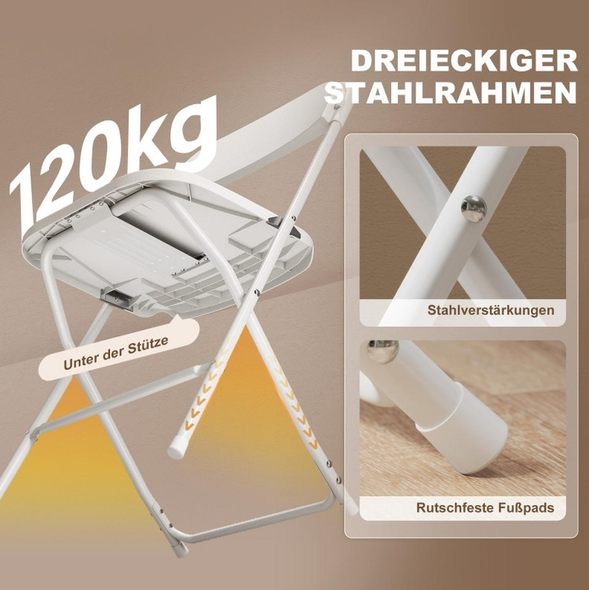 KLAPPSTÜHLE faltbar 6er-Set Kunststoff Weiß - Weiß, Metall (45/79.5/49cm) - Meubliv