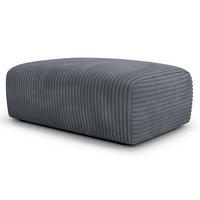 POLSTERHOCKER - Cord - Blaugrau/Schwarz, Kunststoff/Textil (110/40/72cm) - home24