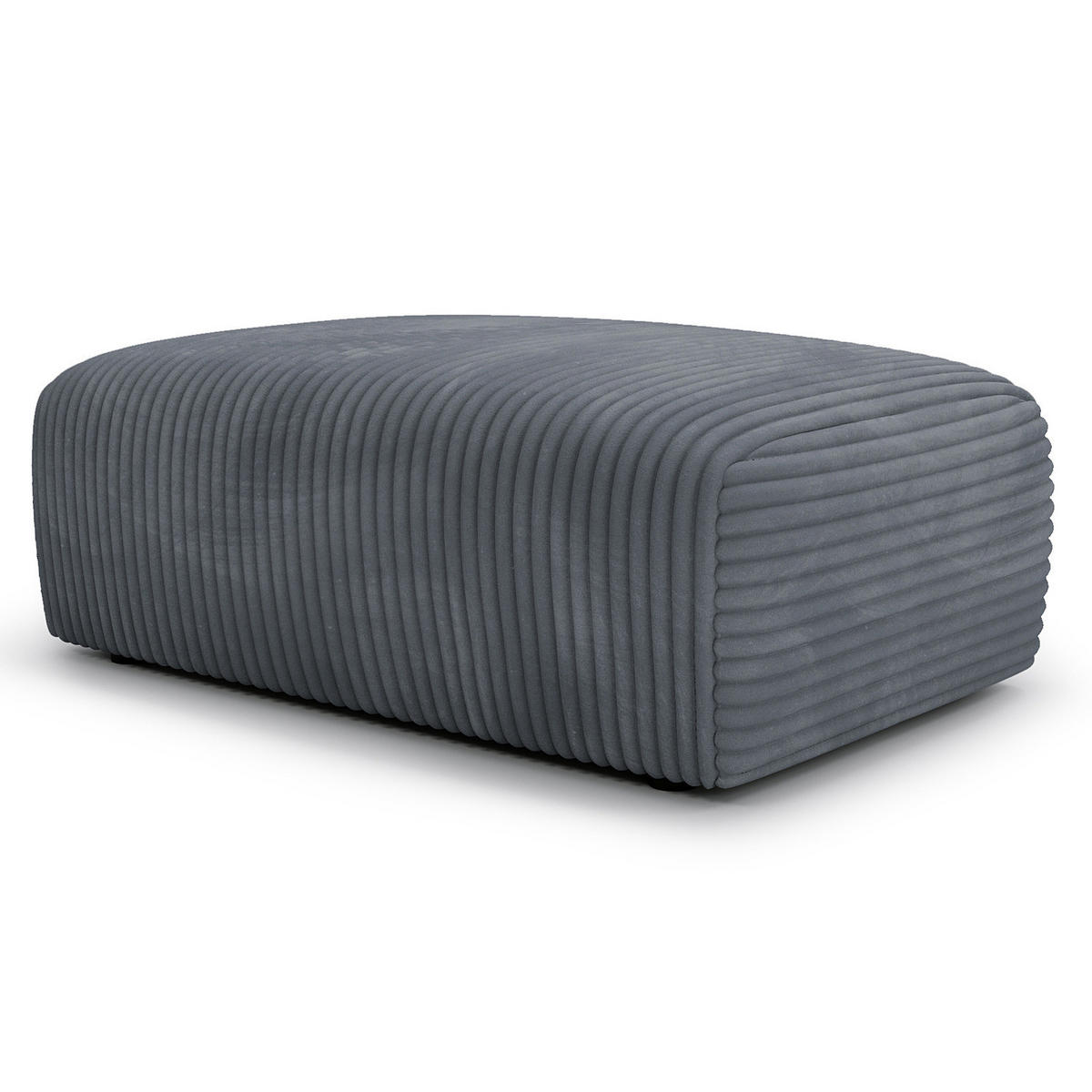 POLSTERHOCKER - Cord - Blaugrau/Schwarz, Kunststoff/Textil (110/40/72cm) - home24