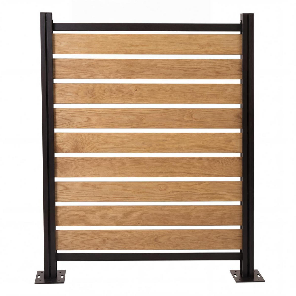 MÜLLTONNEN-ZAUN Alu 130x110x6cm Basis Hellbraun - Hellbraun, Metall (110/130/6cm) - PROREGAL