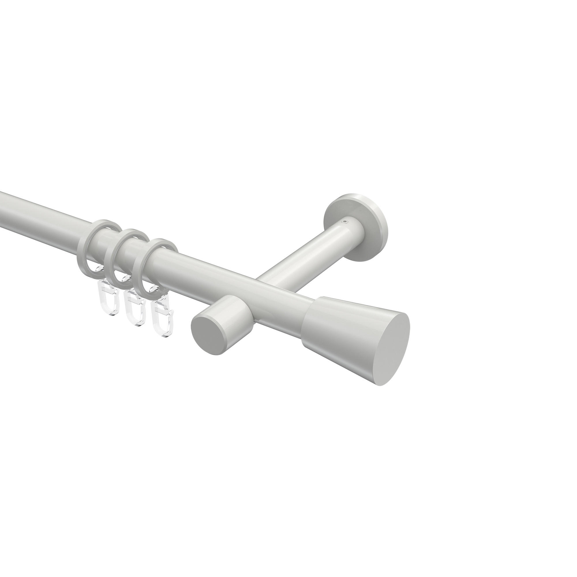 GARDINENSTANGEN-SET Prestige Sitra 180 cm, 1-läufig, 20 mm Ø Weiß - Weiß, Metall (180cm) - INTERDECO