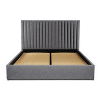 BETT mit Bettkasten - 2 Personen - Stoff - Grau - Grau, Textil (160/200cm) - Vente-Unique