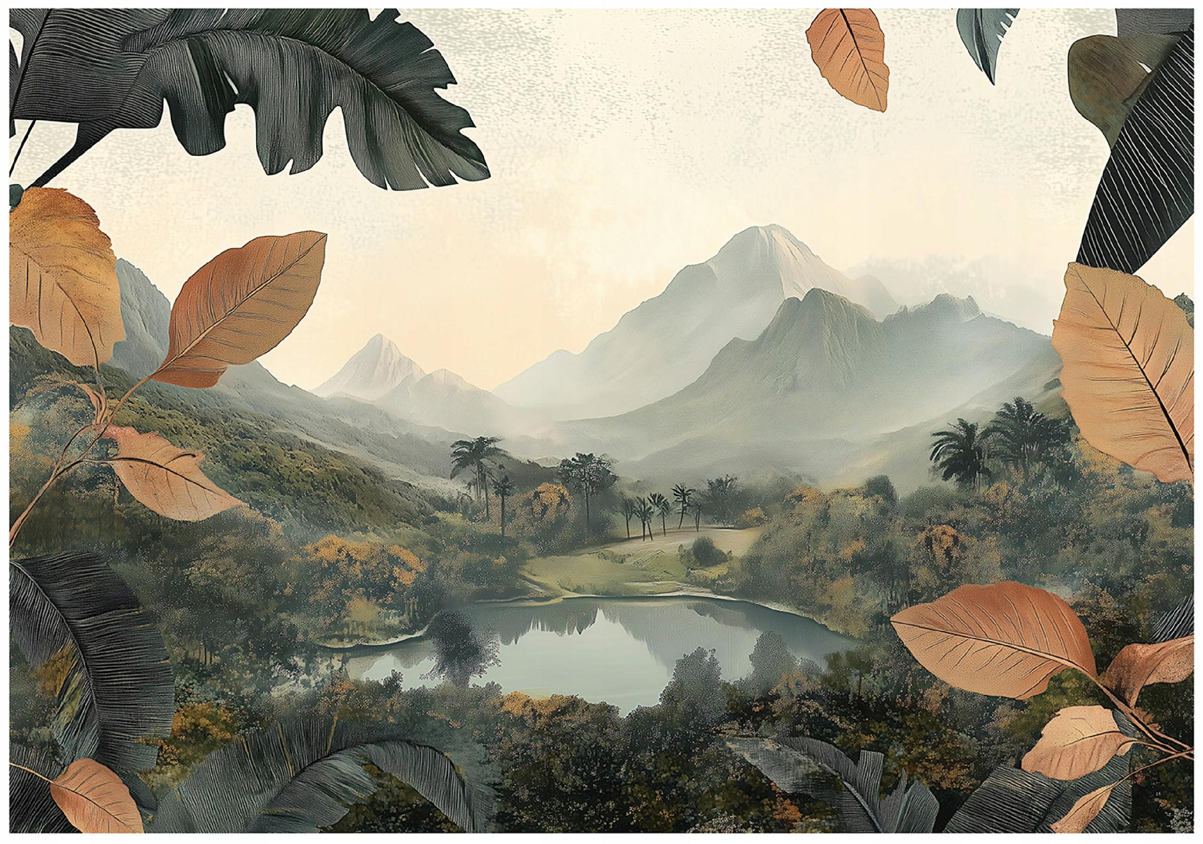 FOTOTAPETE Berge Natur Wald Vlies Tapete Wohnzimmer 250x175 - Multicolor, Papier (250/175cm) - Wallarena