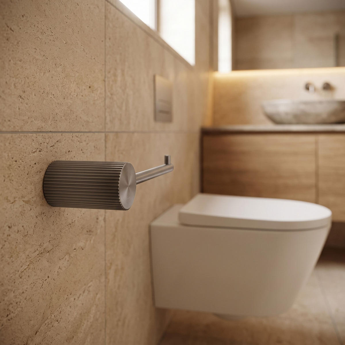 HALTER Für Toilettenpapier Rea 64105 Solo Titan - Titanfarben, Metall (16.3/3/6.5cm) - REA