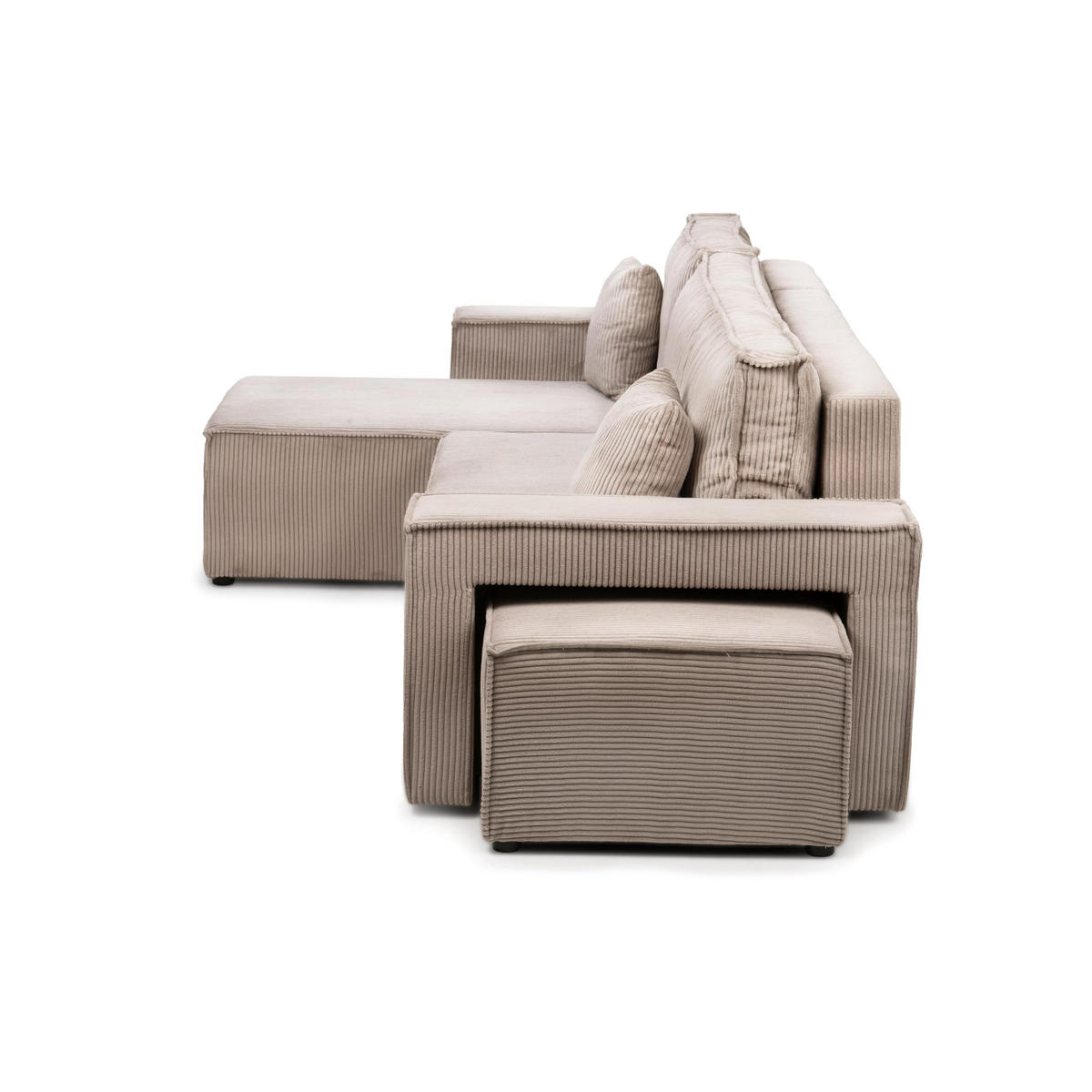 ECKSOFA Klara Creme - Creme, Textil (244/83/142cm) - Pillovely