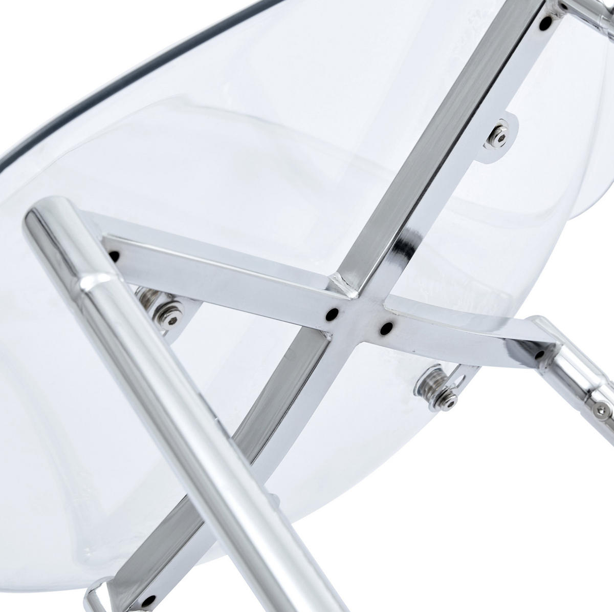 BARHOCKER Transparent mit silberfarbenem Metallgestell - Silberfarben, Kunststoff (45/102/51cm) - MIVRAY