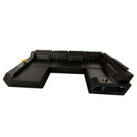 WOHNLANDSCHAFT Arezzo U - Schwarz, Leder (380/86/197cm) - Sofa Dreams