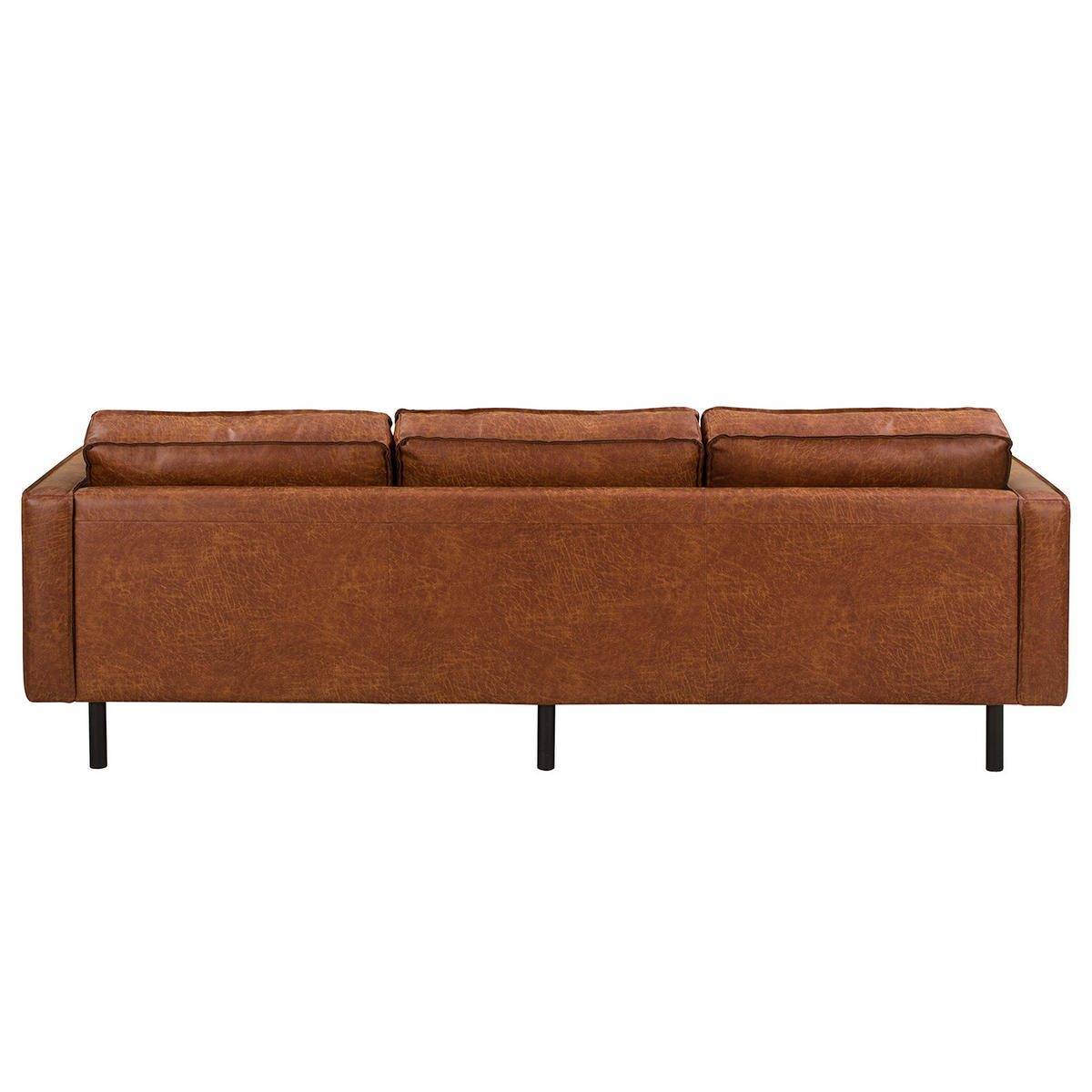 BIGSOFA - Cognac/Schwarz, Leder/Textil (237/81/96cm) - home24