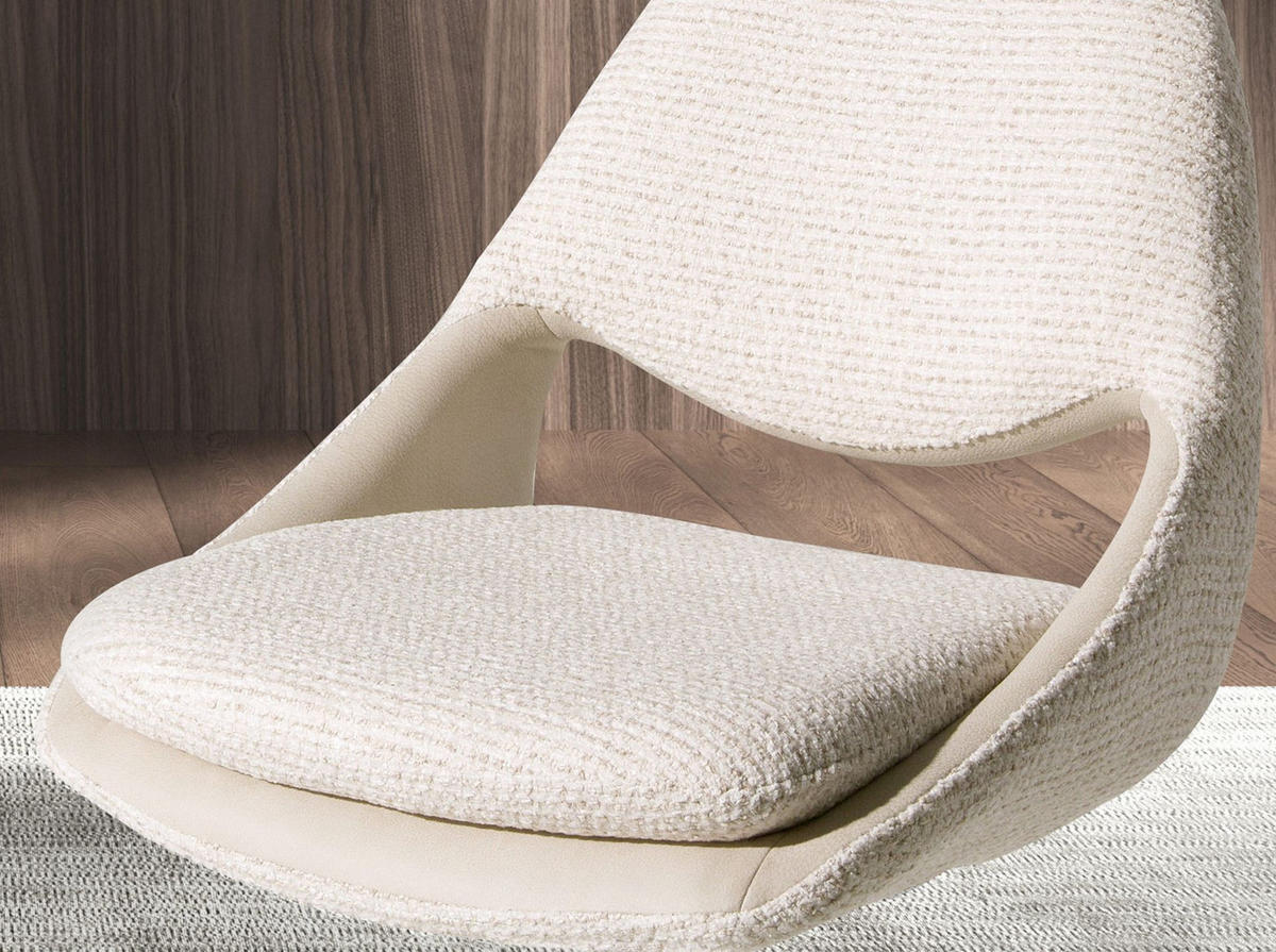 STUHL aus Stoff in Off-White und Creme 54/66/85 cm - Ecru/Creme, Textil/Metall (54/85/66cm) - ANGEL CERDA