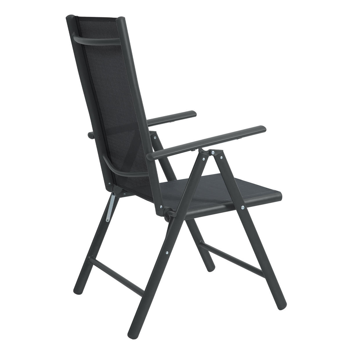 GARTENSTUHL Aluminium (2er Set) - Schwarz, Metall (55/108/68cm) - SVITA