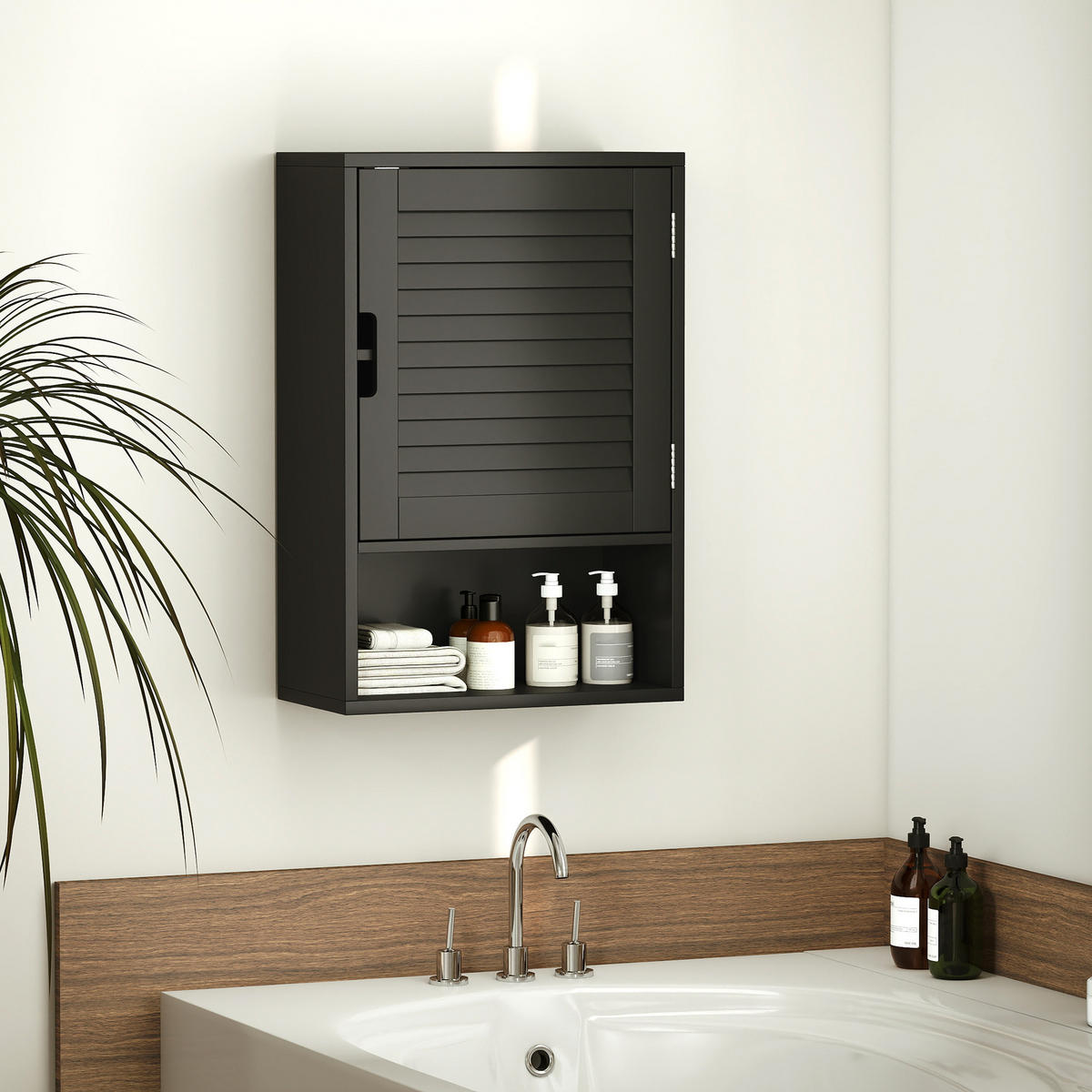 HÄNGESCHRANK Schwarz 1 Stück - Schwarz, Kunststoff (40/60/20cm) - GiPP