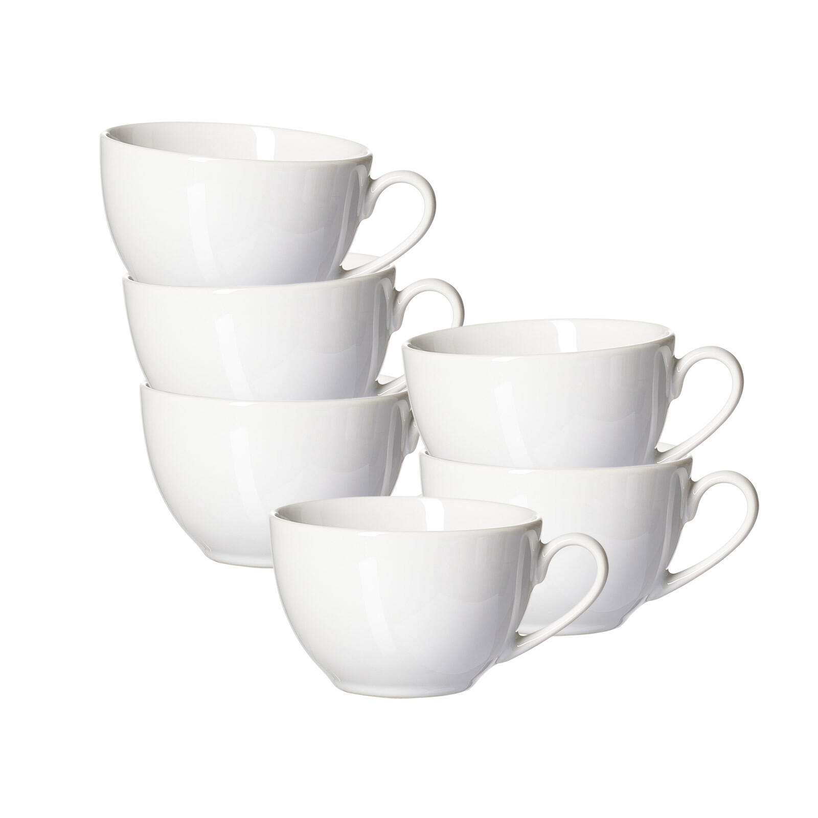 KAFFEETASSEN Volos weiß 220 ml 6er Set - Weiß, Keramik (0.22L) - Ritzenhoff Breker