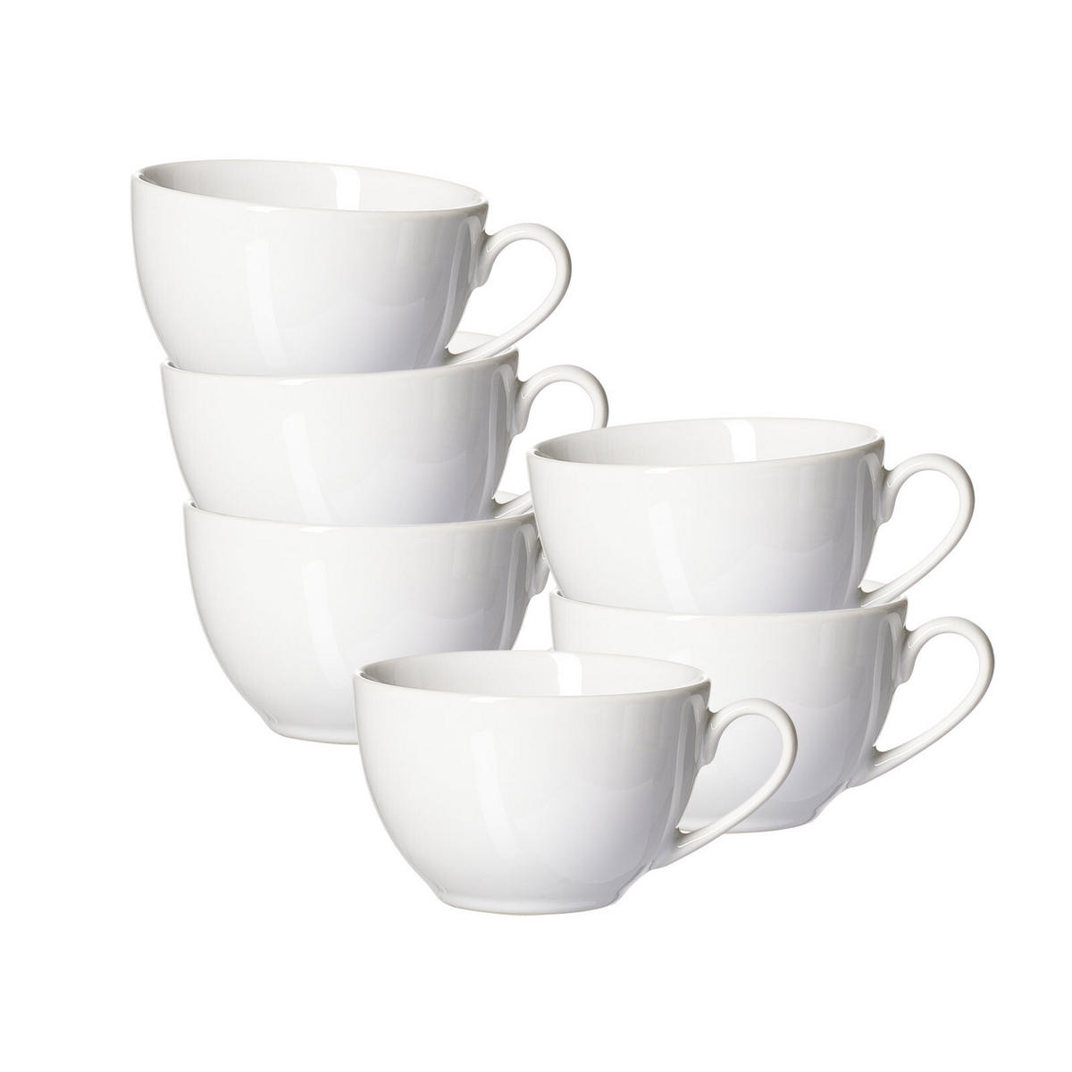 KAFFEETASSEN Volos weiß 220 ml 6er Set - Weiß, Keramik (0.22L) - Ritzenhoff Breker