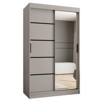 ŠATNÍ skříň s posuvnými dveřmi 200/120/62 2dveřová - černá/kašmírová, dřevo/plast (120/200/62cm)