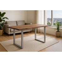 ESSTISCH LAURINA - Beige/Silberfarben, Holz/Metall (100/200/77cm) - SAM