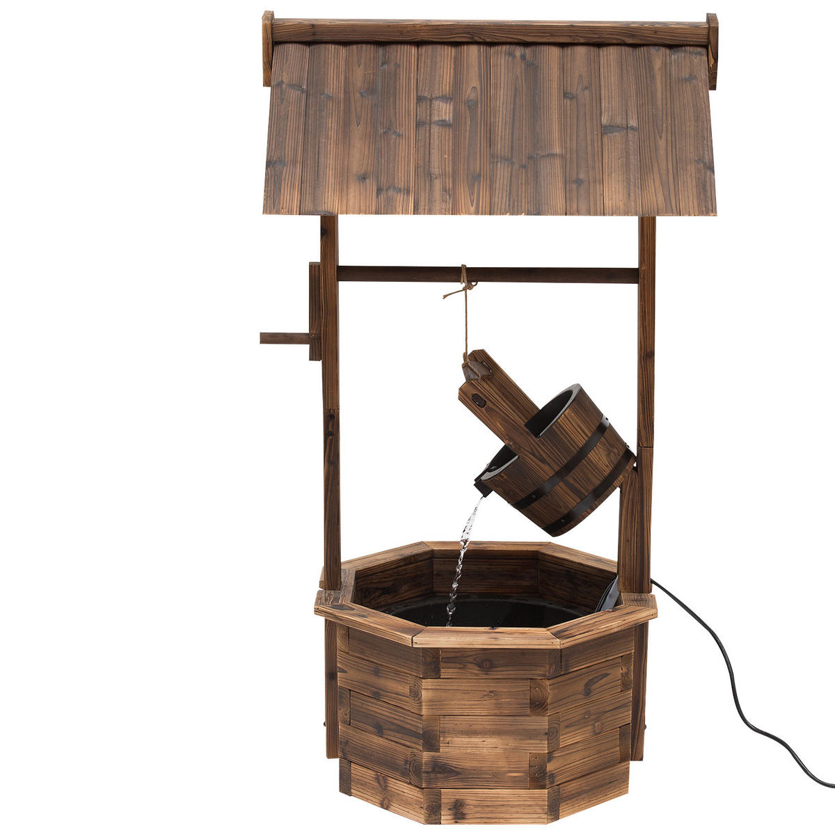 SPRINGBRUNNEN DE-10097 aus Holz, mit plätscherndem Wasser Braun - Naturfarben, Holzwerkstoff (68/57/118cm) - ComfortXL