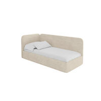 EINZELLBETT Jugendbett mit Bettkasten und Matratze H3/H4, Rechts - ELSY 80x200 Beige - Naturfarben, Holzwerkstoff/Textil (80/200cm) - ALTDECOR