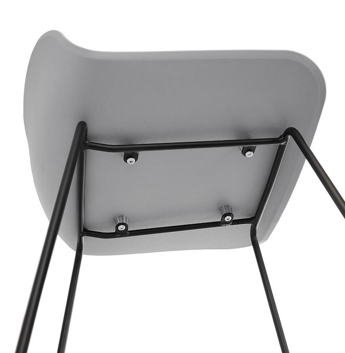 SITZHOCKER Kunststoff Metallgestell Sitzhöhe 66cm Industriedesign JORALI MINI, Grau-Schwarz 48x53x85 cm - Schwarz/Grau, Kunststoff/Metall (48/85/53cm) - KADIMA DESIGN