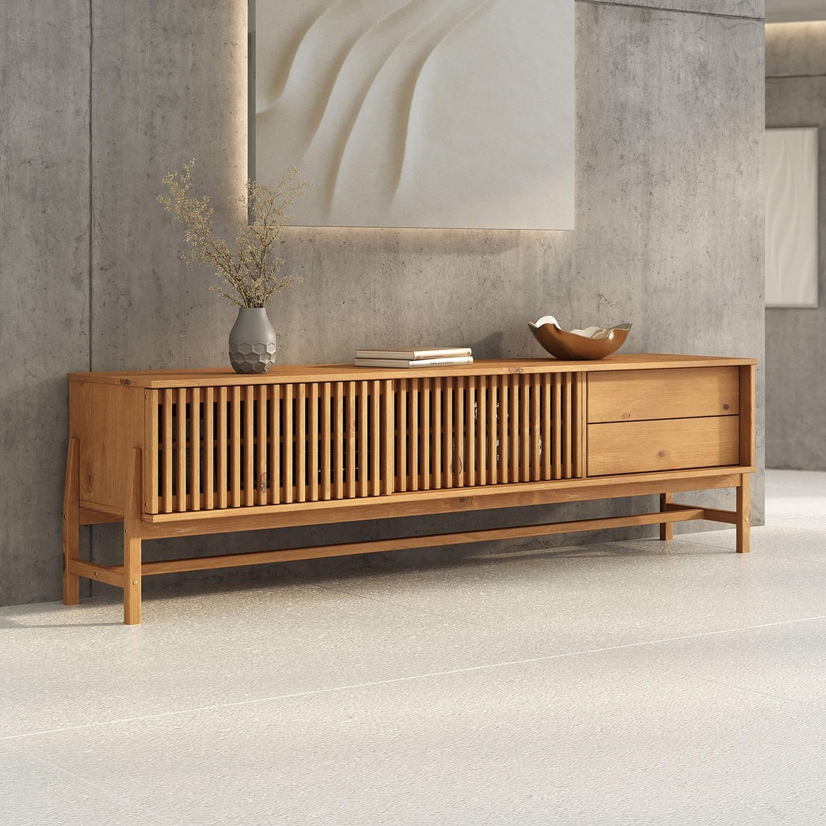 LOWBOARD ADAMO Eiche - Eichefarben, Holz (180/52/41cm) - IDIMEX