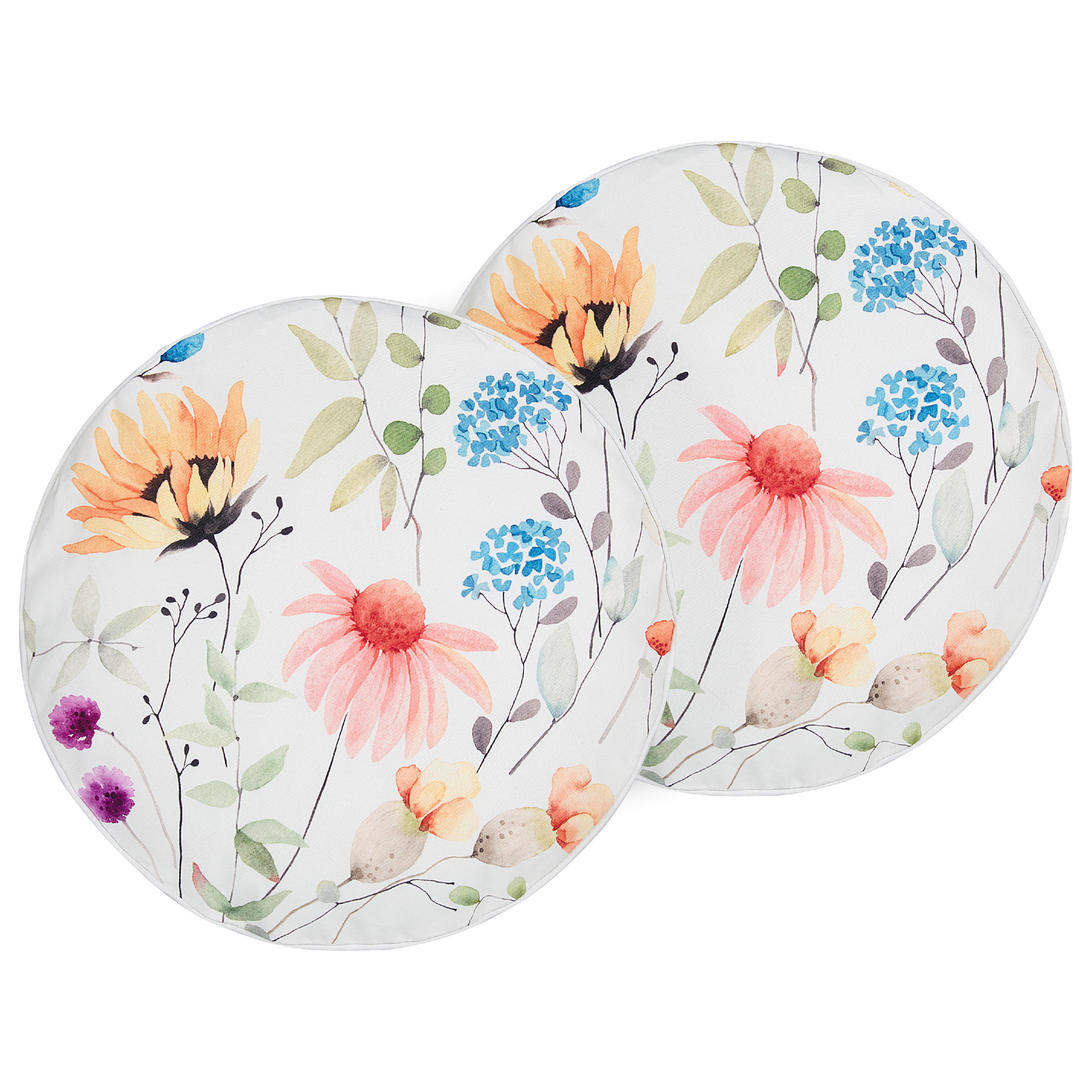OUTDOOR-KISSEN 2er-Set Blumenmuster mehrfarbig 40 cm Monesi - Multicolor, Textil (40/40cm) - Beliani