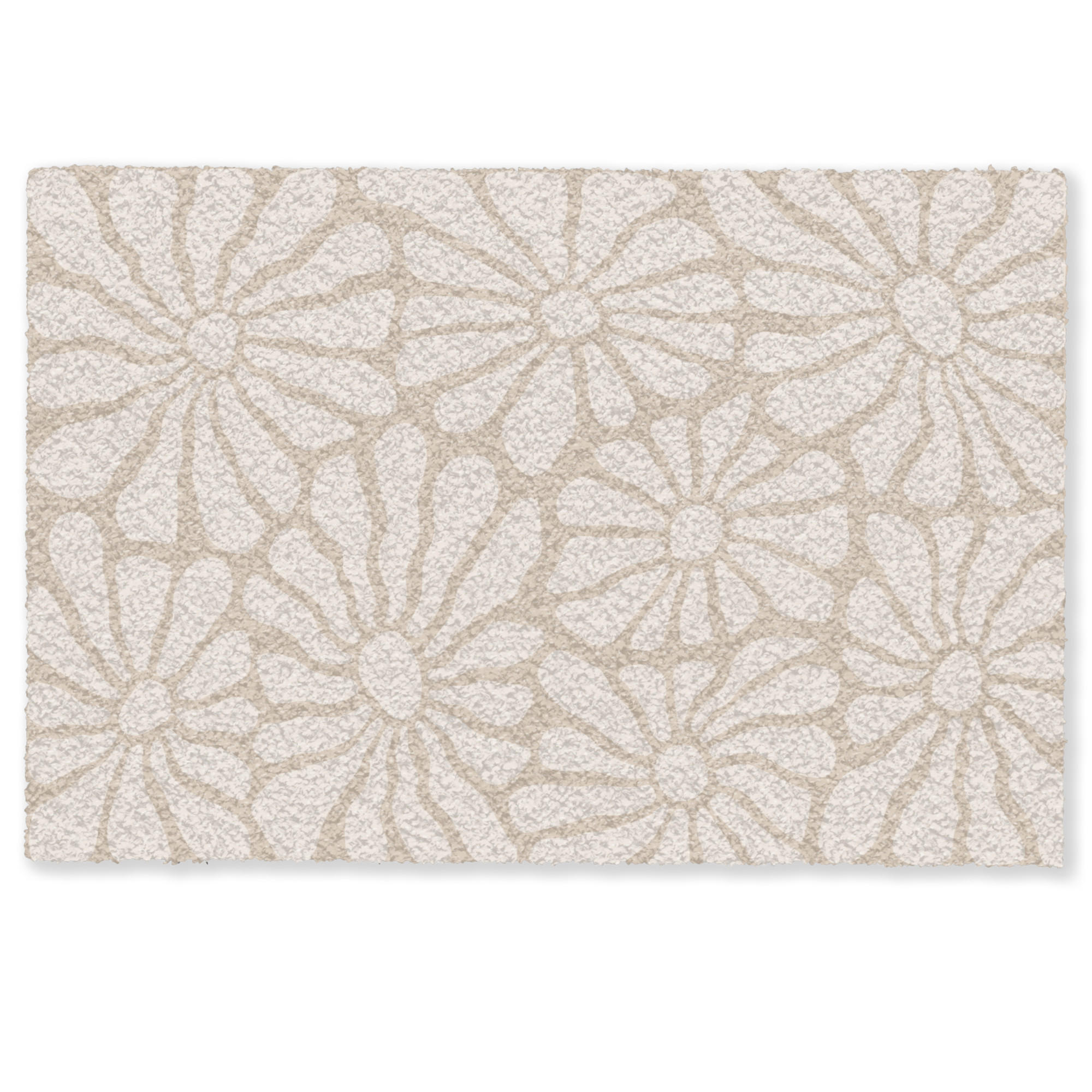 FUSSMATTE Floral - Druck - Beige - Braun - Minimalistisch Schmutzfangmatte 90x60 cm - Sandfarben, Kunststoff (90/0.4cm) - MuchoWow
