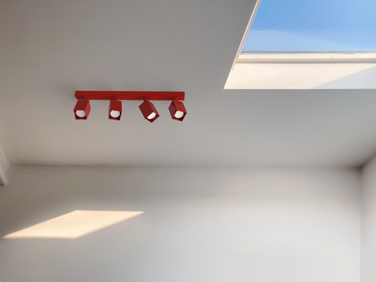 DECKENLEUCHTE - Rot, Metall (6/60/18cm) - Lumicom