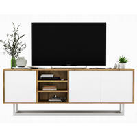 TV-LOWBOARD Apollo Eiche wotan Weiß Matt 150/53/35 cm - Weiß, Holzwerkstoff/Metall (150/53/35cm) - Meble Lindner