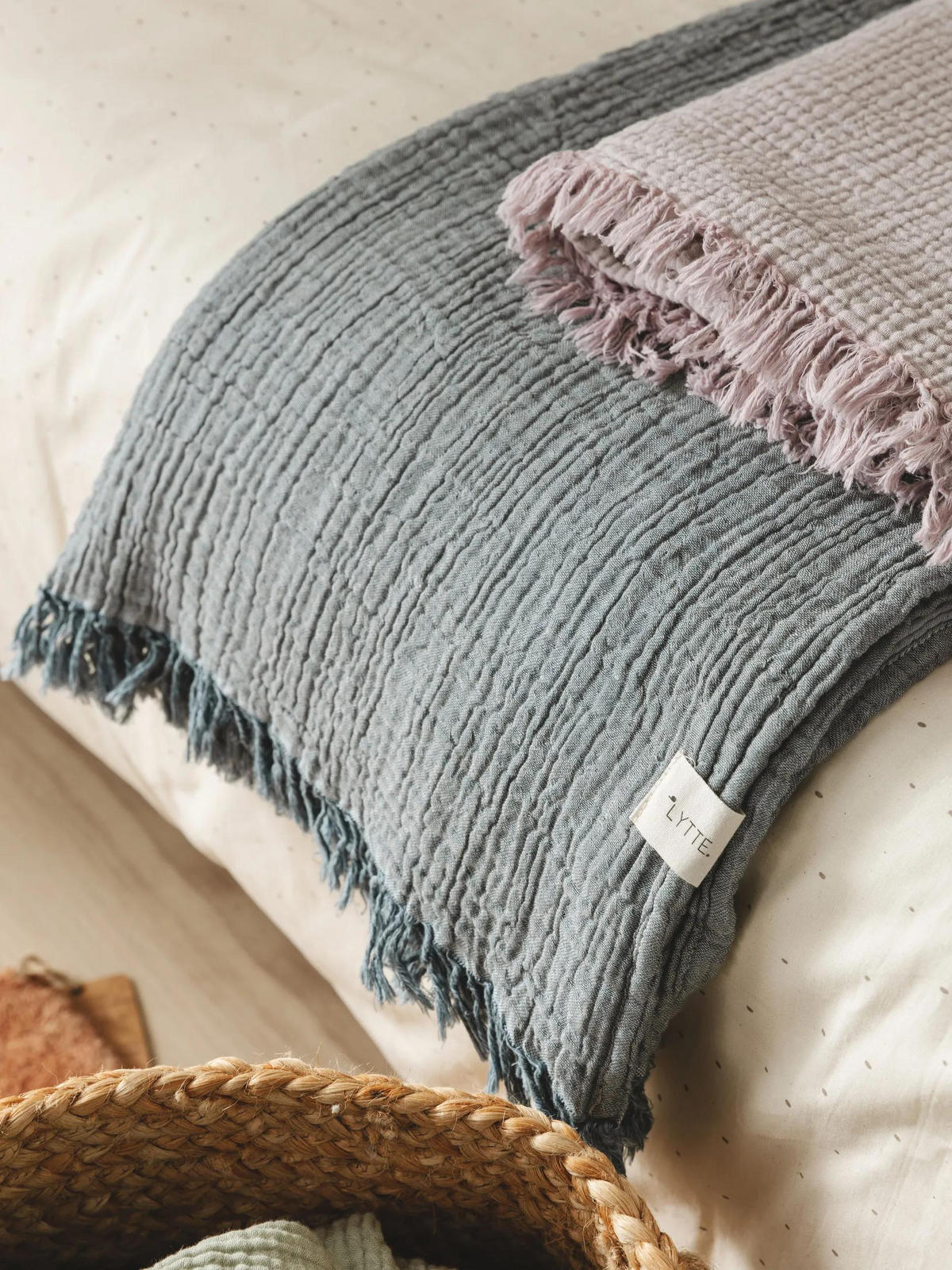BAUMWOLLDECKE Lilo Blau 130x170 cm - Blau, Textil (130/170cm) - Lytte