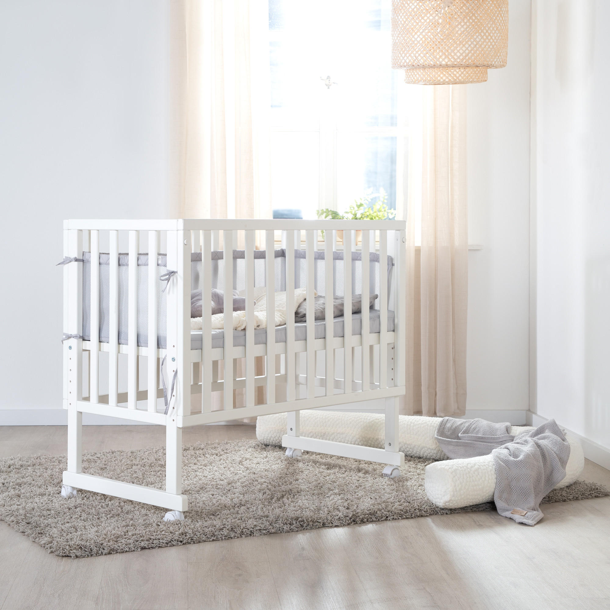 BEISTELLBETT roba Style grau 3in1 Set 90 x 45 cm - Weiß/Grau, Holzwerkstoff (45/90cm) - Roba