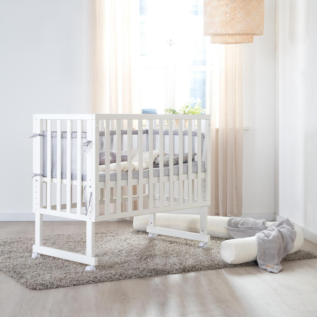 BEISTELLBETT roba Style grau 3in1 Set 90 x 45 cm - Weiß/Grau, Holzwerkstoff (45/90cm) - Roba